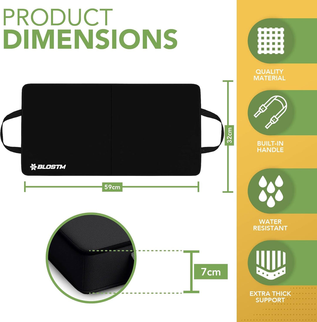 BLOSTM Extra dicke Garten-Knieunterlage – grosse, faltbare Garten-Knieunterlage mit Griffen – wasser