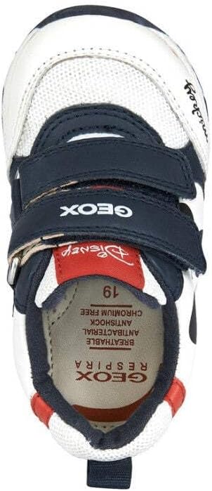 Geox Jungen B Rishon Boy First Walker Shoe 21 EU White Navy, 21 EU White Navy