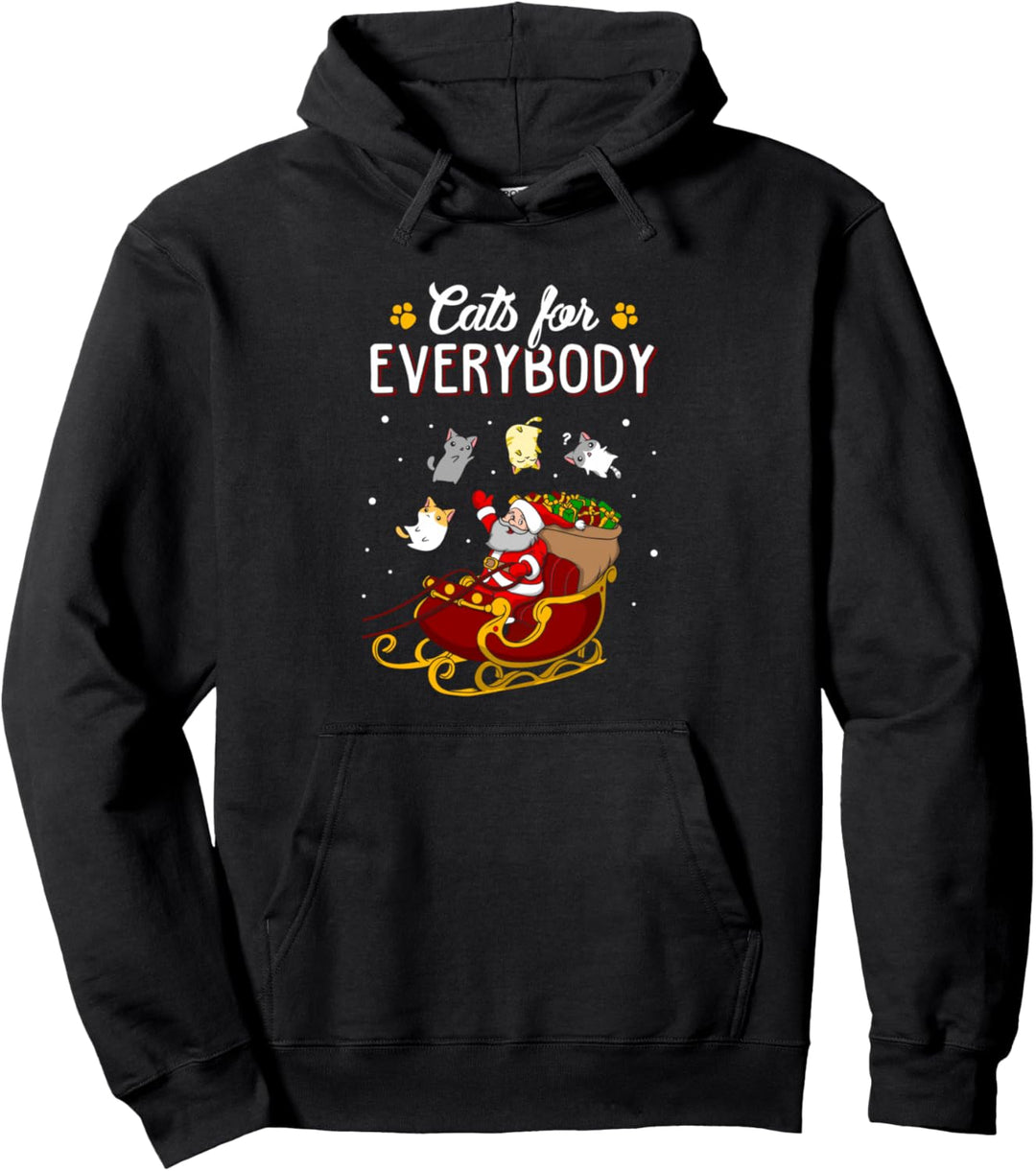 Cats For Everybody Christmas Cute Cat Lover Pullover Hoodie