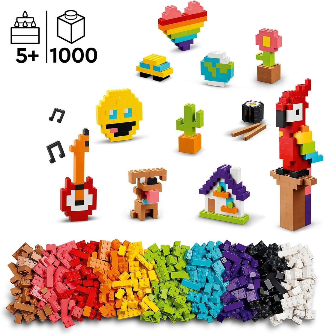 LEGO 11030 Classic Grosses Kreativ-Bauset Konstruktionsspielzeug-Set, Baue EIN Smiley Emoji, Papagei