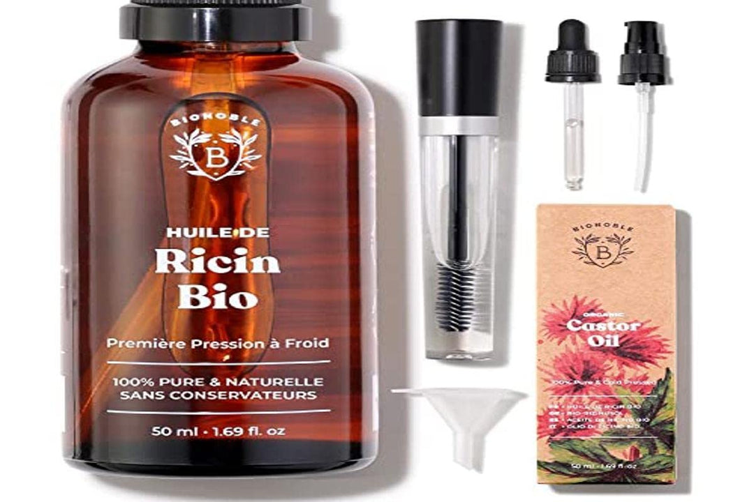 Bionoble Rizinusöl Bio 50ml & Arganöl Bio 50ml - 100% Rein, Natürlich und Kaltgepresst - Gesicht, Kö