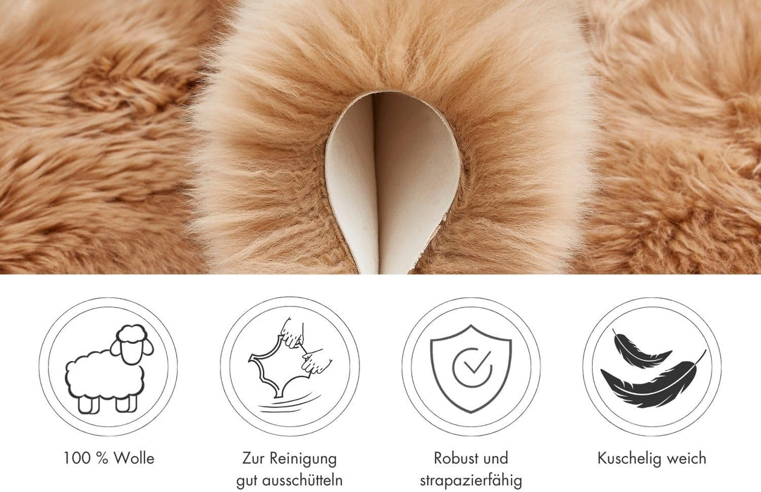 -LUXOR- living Lammfell Schaffell Echt, Fellteppich, Fell für Stühle, Lammfell Kinderwagen, Bettvorl