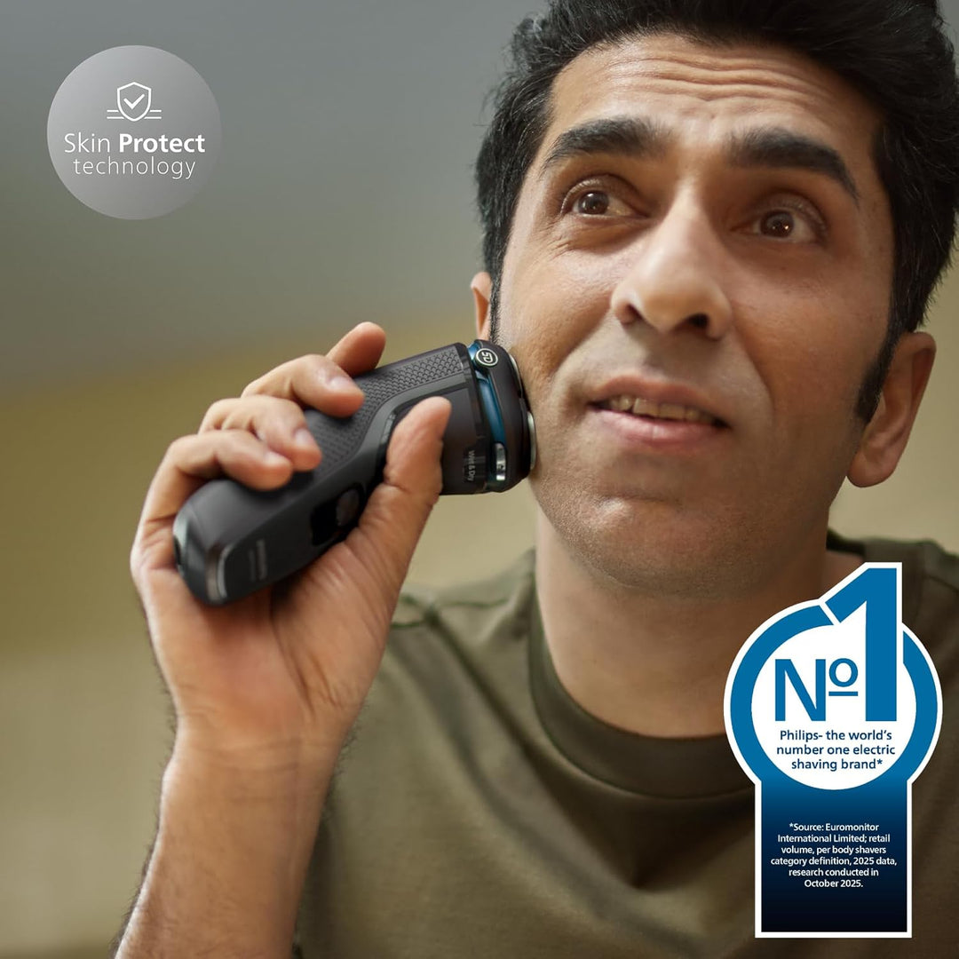 Philips Shaver Series 3000 – Elektrischer Nass- und Trockenrasierer für Männer, mit SkinProtect-Tech