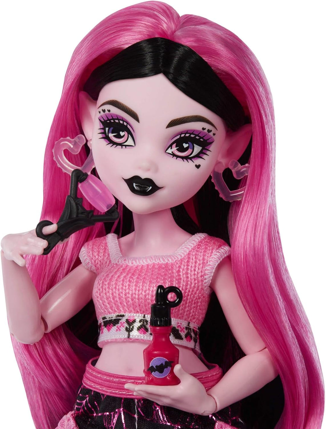 Monster High Self-Scare Secrets Draculaura Puppe und Zubehör Set mit 13 realistischen Überraschungen
