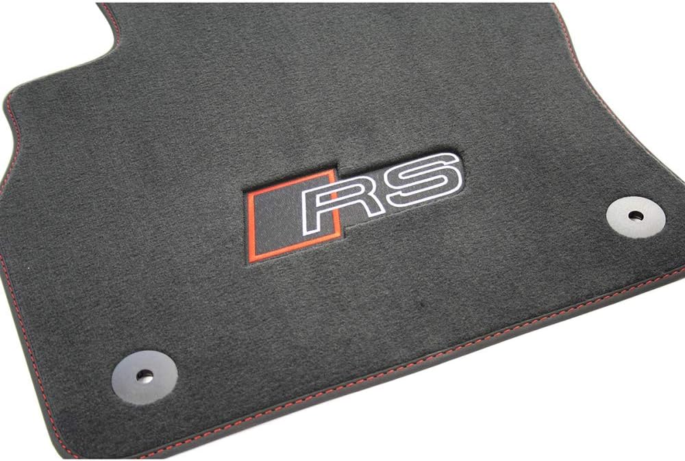 Audi 83B863691BRPP Textilfussmatten RS-Schriftzug Premium Velours Fussmatten 2X Stoffmatten vorn sch