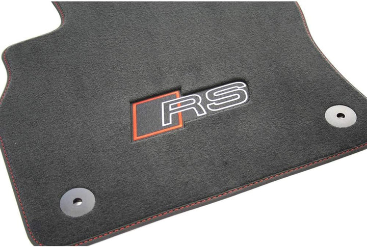 Audi 83B863691BRPP Textilfussmatten RS-Schriftzug Premium Velours Fussmatten 2X Stoffmatten vorn sch