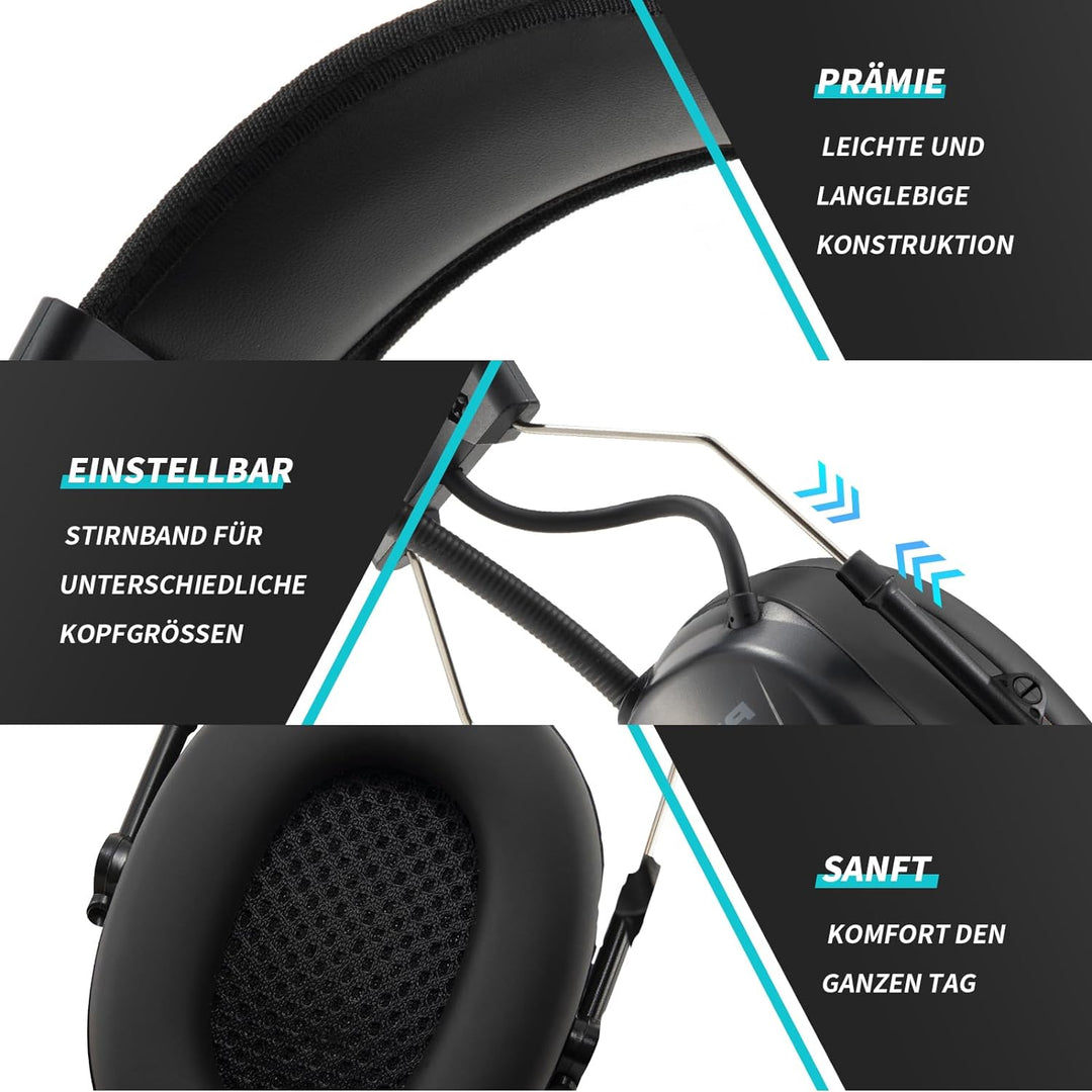 （Aktualisierte Version） Gehörschutz mit DAB + / FM-Radio und Bluetooth 5.0, Rauschunterdrückungs-Hea