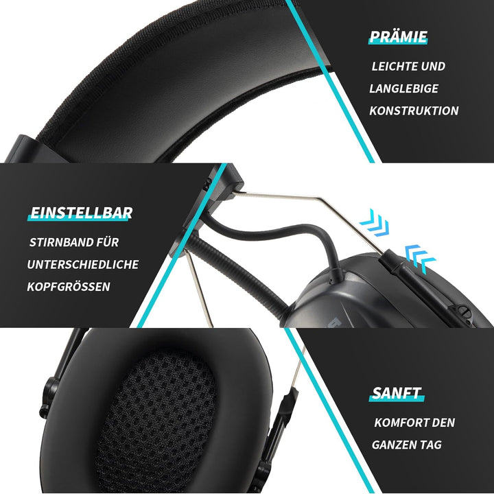 （Aktualisierte Version） Gehörschutz mit DAB + / FM-Radio und Bluetooth 5.0, Rauschunterdrückungs-Hea