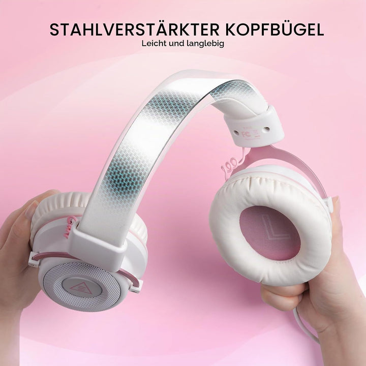 EKSA E900 Gaming Headset, PC Headset mit Abnehmbar Mikrofon mit Geräuschunterdrückung, 3D Surround S