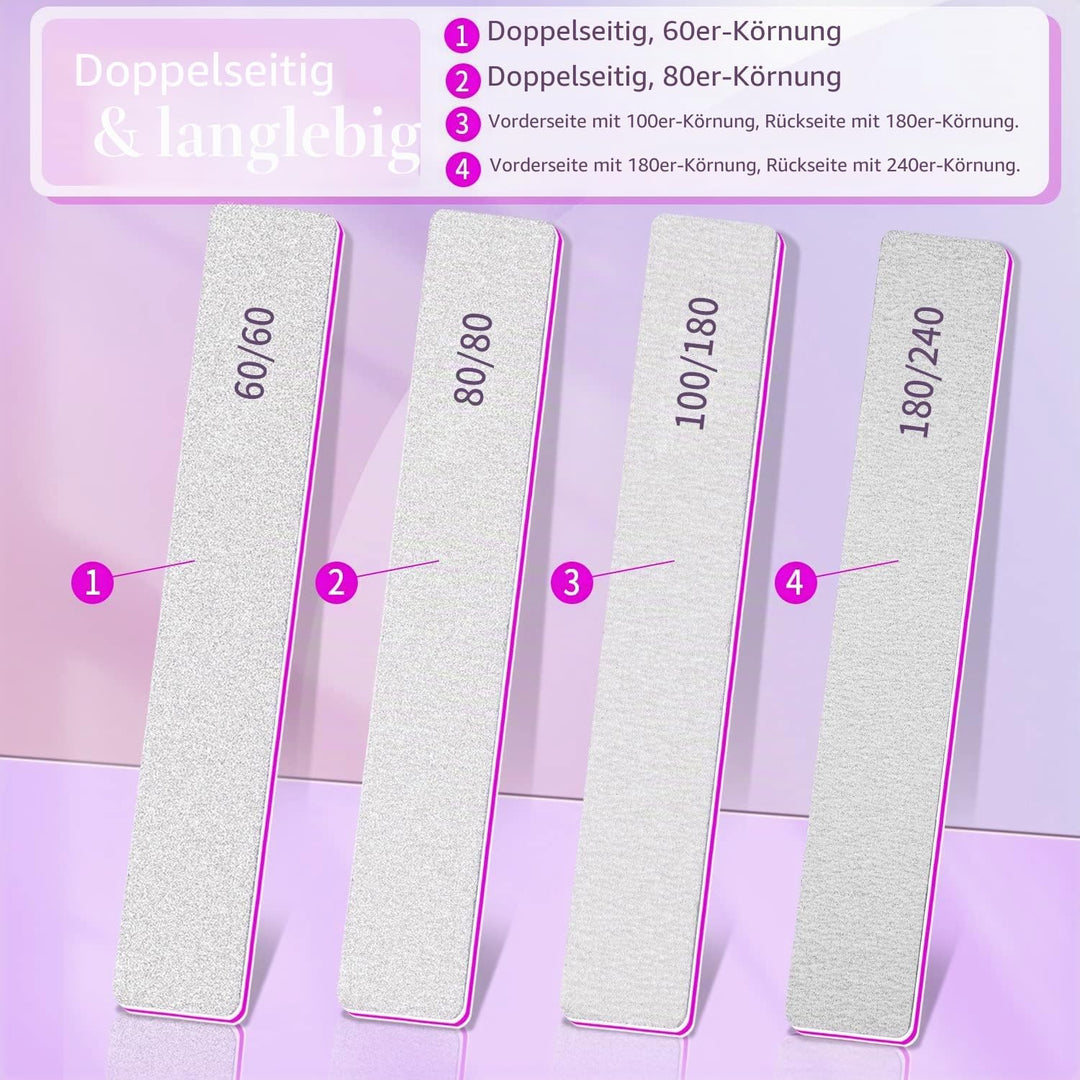 50 Stück Nagelfeile-Nagelfeilen 80/80er Körnung, Nagelfeilen für Gelnägel Acrylnägel, Nagel Feilen D