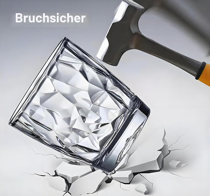 VEILEDGEM [aussehen wie Glas] 300 ml Set mit 6 Kunststoff-Trinkgläsern, spülmaschinenfest, BPA-frei,