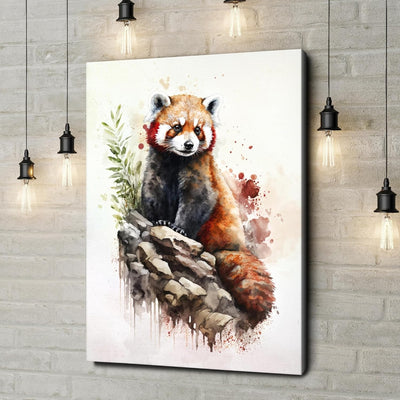 Artmazing | Katzenbärbild gross | Bilder Roter Panda modern auf Leinwand | Katzenbärbilder Modern |