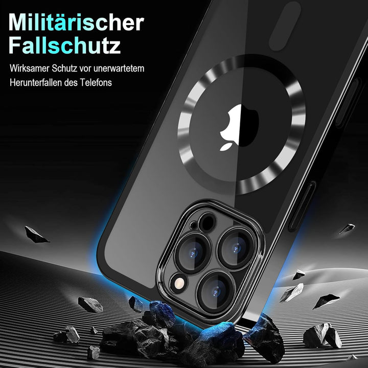 Handyband für iPhone 16 Pro Max Hülle mit Band + 2 Stück Glas Schutzfolie Transparent Silikon Handyh