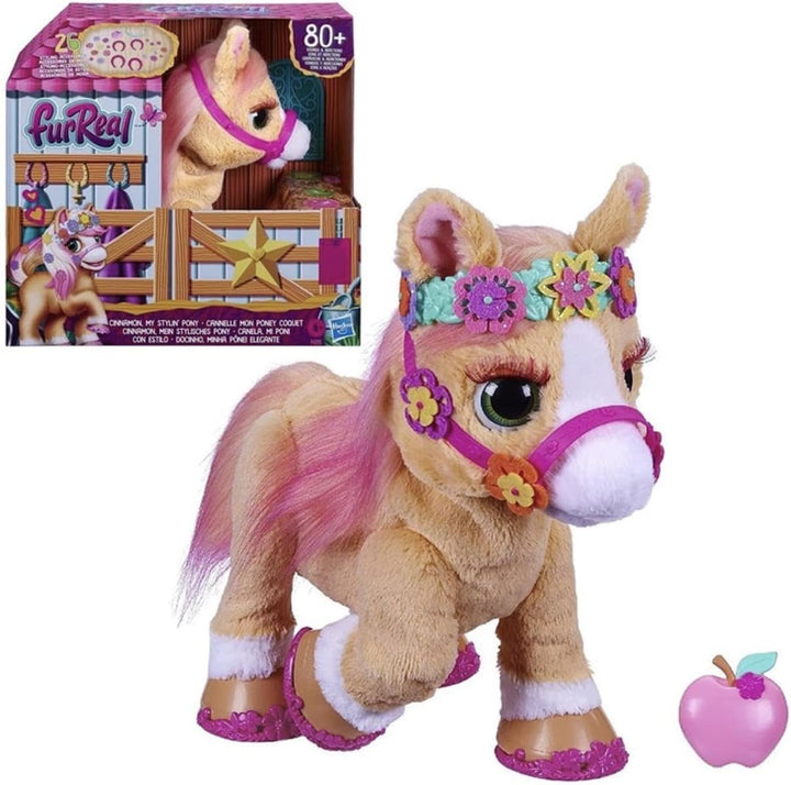 Hasbro Furreal Cinnamon, Mein stylisches Pony, 80+ Geräusche, Reaktionen, 26 Accessoires, elektronis