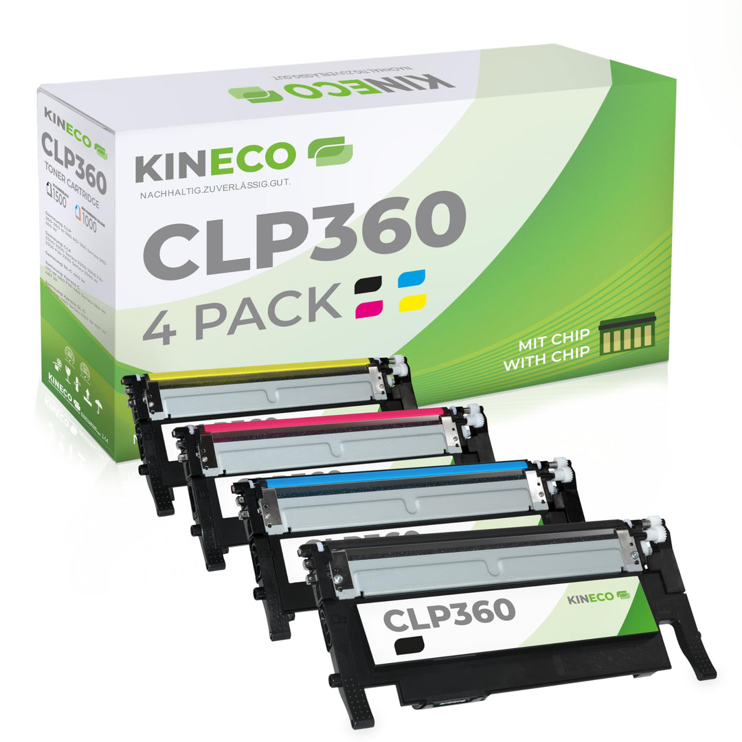 Kineco 4 Toner kompatibel mit Samsung CLT-P406C für Samsung CLP-360 CLP-365 CLX-3305FN CLX-3305FW CL