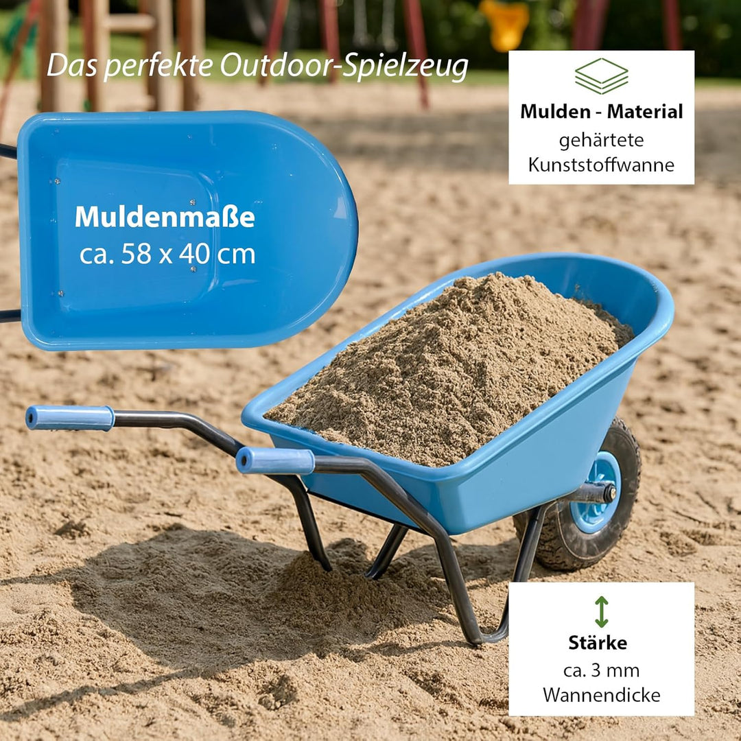 TRUTZHOLM Kinderschubkarre Uni 40 kg Traglast 3,6 kg Stahl Kunststoff hellblau Vollgummirad Schiebka