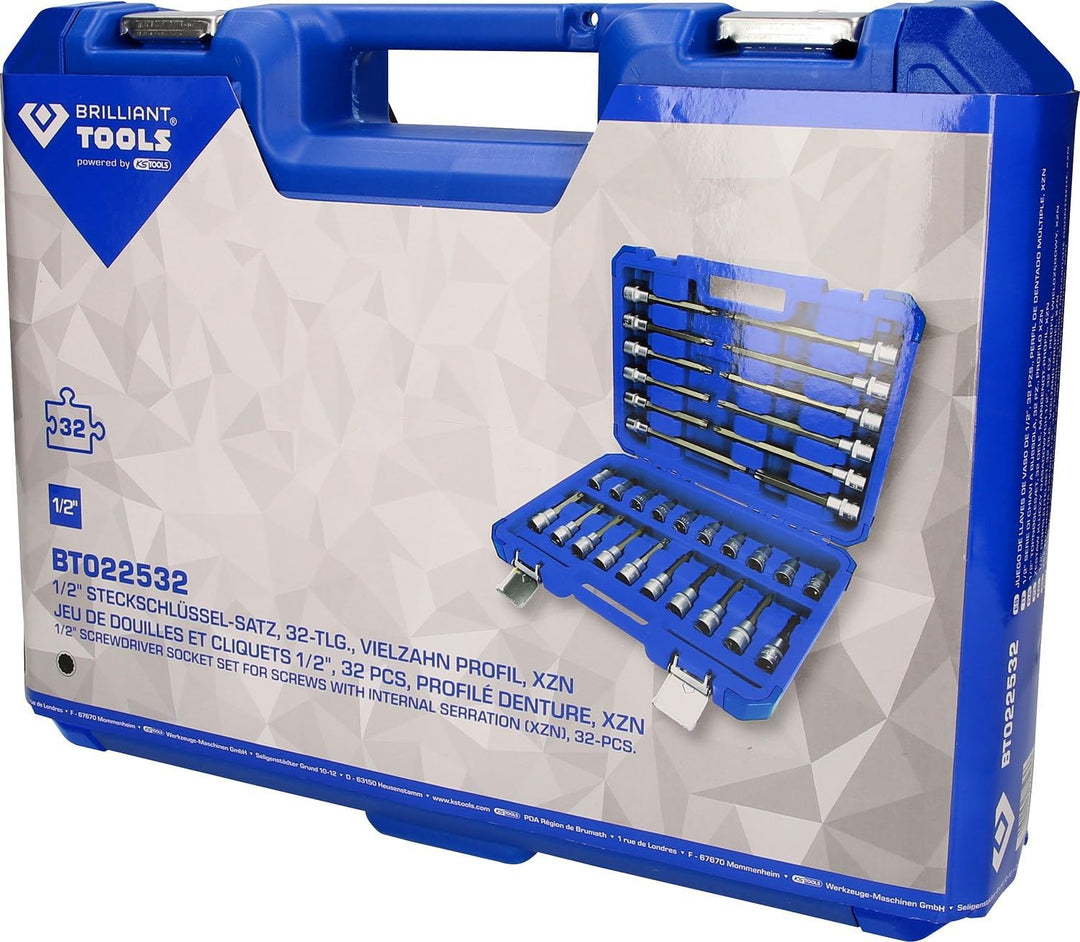 BRILLIANT TOOLS BT022532 1/2" Bit-Stecknuss-Satz, 32-tlg, Torx-Profil [Powered by KS TOOLS] 32-tlg.