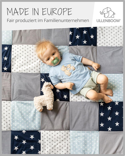 ULLENBOOM Krabbeldecke für Baby 80x80 cm, Outdoor-geeignet, 100% Oeko-TEX Materialien, Made in EU, W