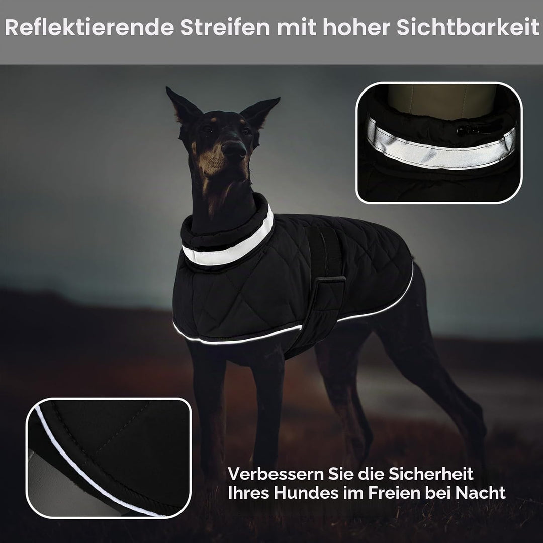 ASENKU Hundemantel Winter L für Grosse Hunde, Wasserdicht & Winddicht, Fleece Reflektierende Warme H
