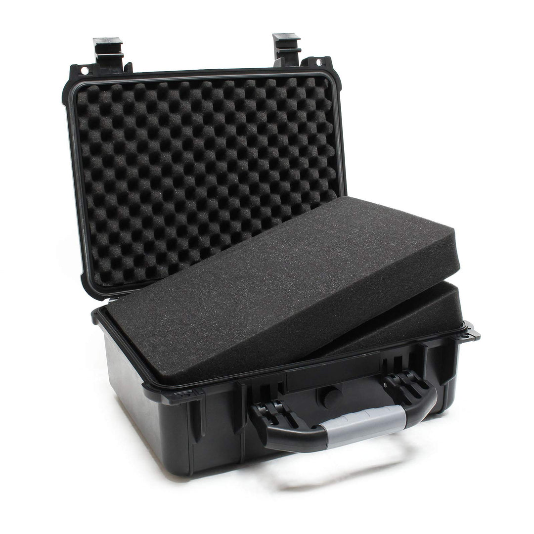 Wiltec Universalkoffer 40,6x33x17,4 cm schwarz, Schutzkoffer Wasserdicht mit Druckausgleichsventil &