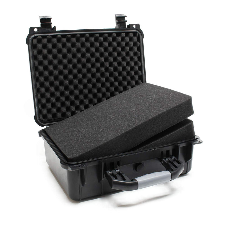 Wiltec Universalkoffer 40,6x33x17,4 cm schwarz, Schutzkoffer Wasserdicht mit Druckausgleichsventil &