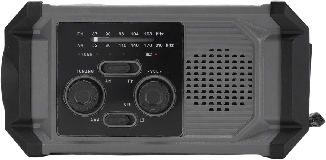 Solarbetriebenes Kurbelradio mit Kurbel, 3 LED-Helligkeit von Lalligne, Multi-Power, Handheld AM/FM