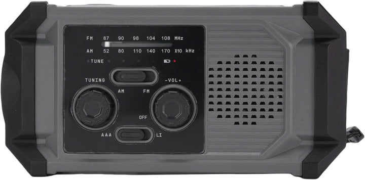 Solarbetriebenes Kurbelradio mit Kurbel, 3 LED-Helligkeit von Lalligne, Multi-Power, Handheld AM/FM