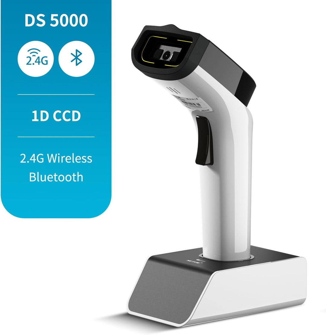 NETUM DS5000 Bluetooth 1D Barcode Scanner, Freisprech-CCD-Barcode-Leser mit Ständer und integriertem