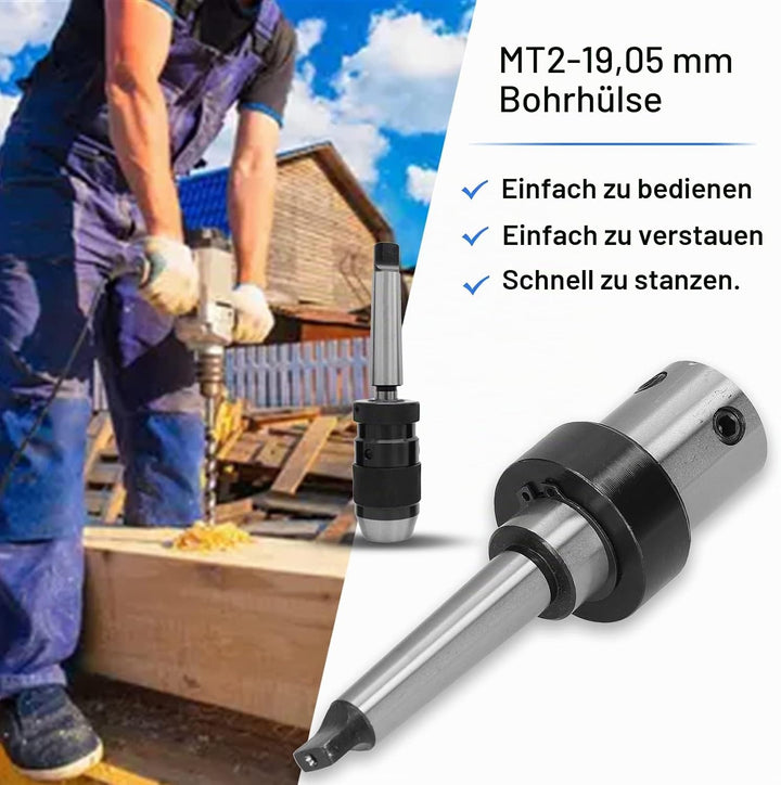 Ringschneidendorn für Bohrmaschine, Morsekegel 2 (MT2) bis 3/4"Weldon-Schaft mit Kühlsystem für den