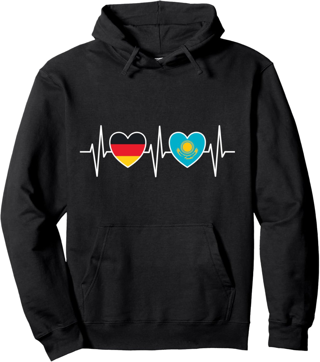 Deutschland und Kasachstan Deutsch Kasachisch Flaggen Flagge Pullover Hoodie
