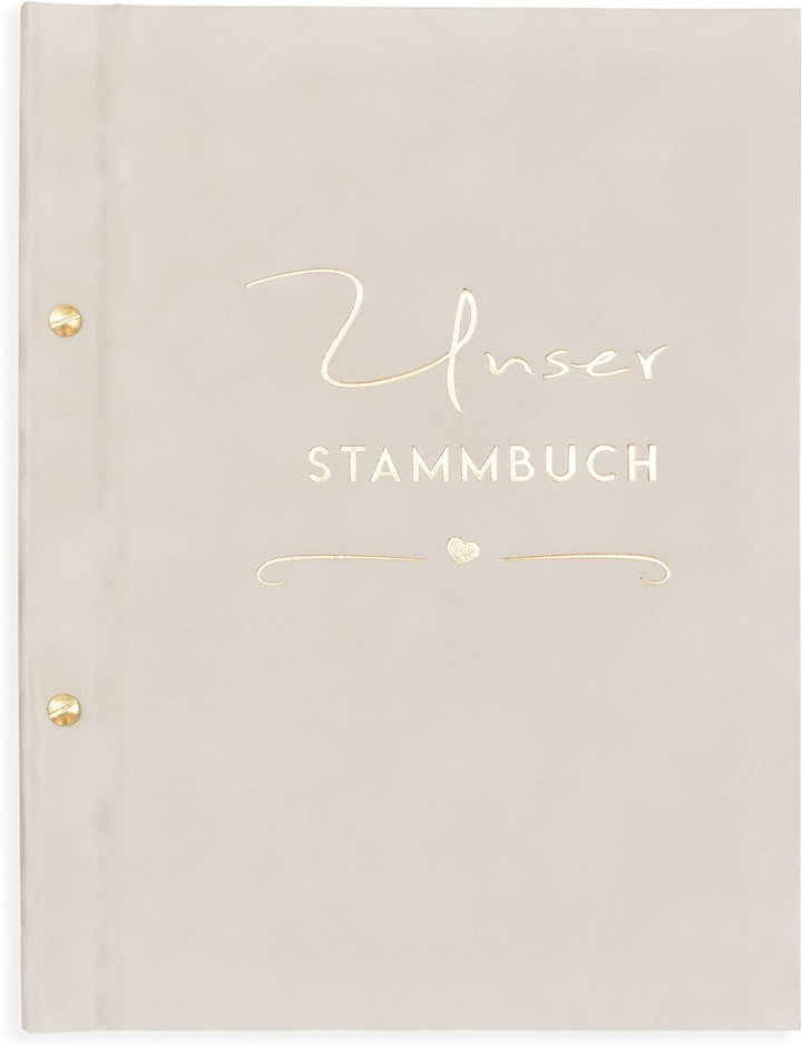 A4 Stammbuch Rina helles Grau Stammbuch der Familie Hochzeit Standesamt incl. 11 Prospekthüllen