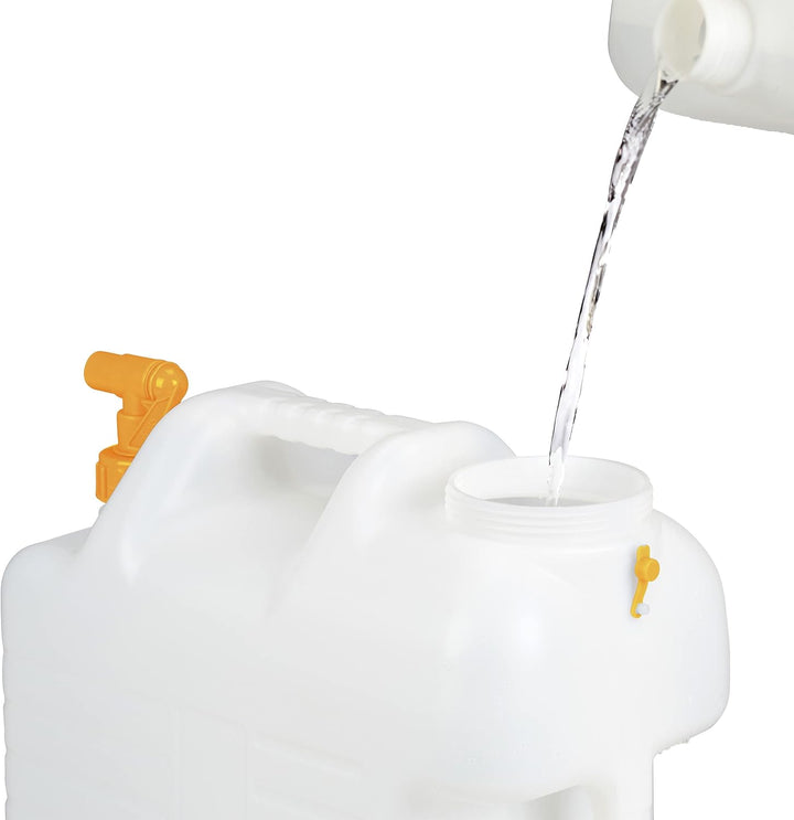 Relaxdays Wasserkanister mit Hahn, 25 Liter, Kunststoff bpa-frei, Weithals Deckel, Griff, Camping Ka