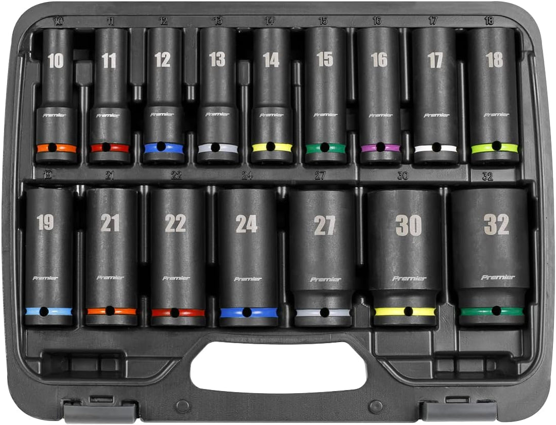 Sealey 1,27 cm (1/2 Zoll) Vierkantantrieb, Schlag-Steckschlüssel-Set, 16-teilig AK5818M