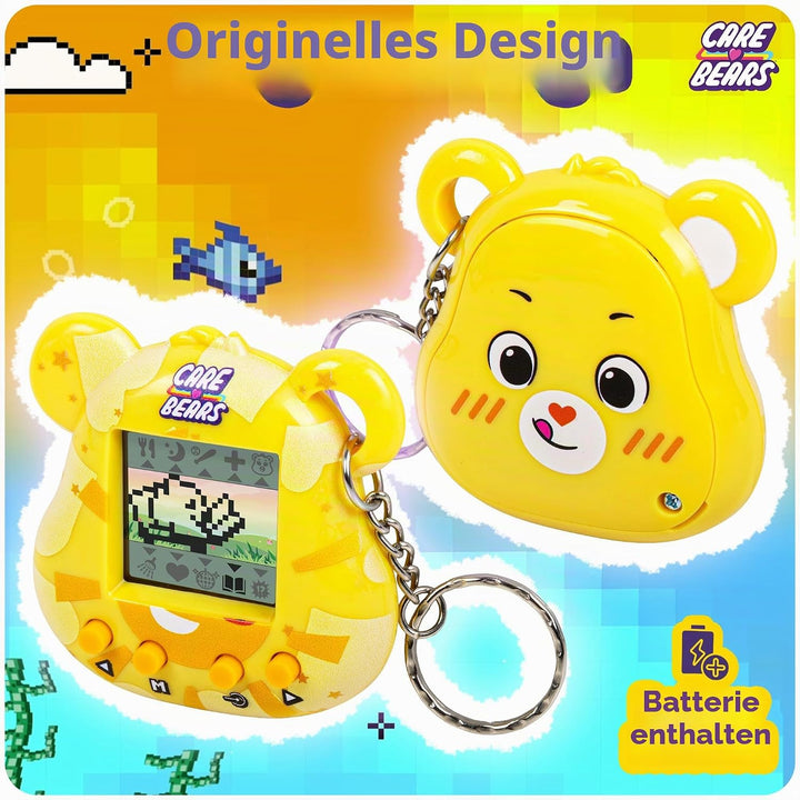 Care Bears Digital Pet - Funshine Bear Cyber Pet with Care Features, 1.4” Inch Screen, Handheld Inte