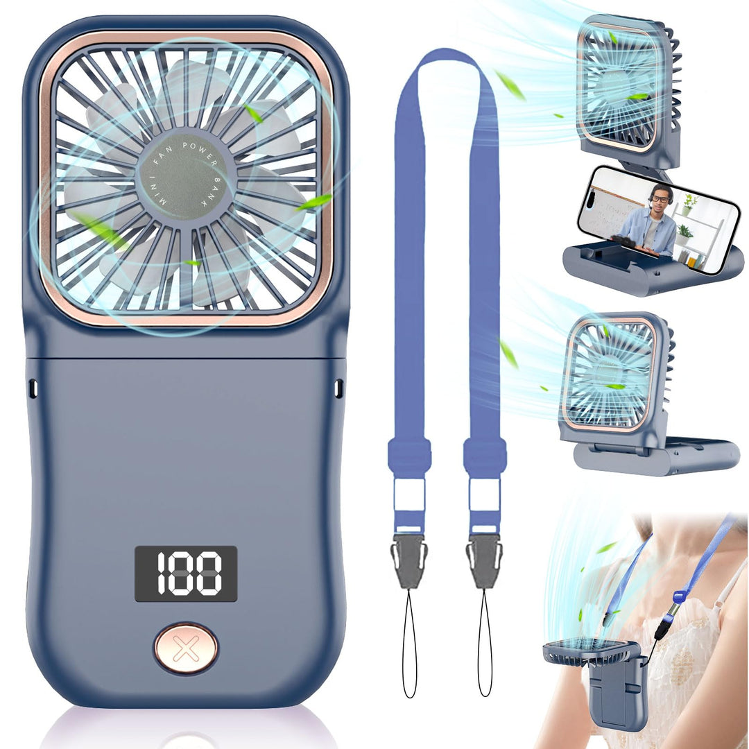 DDKJ Handventilator, Tragbarer Mini Ventilator Hand, 3 Geschwindigkeiten Portable Fan Klein (180°sch