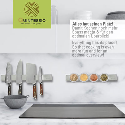 QUINTESSIO - Magnetleiste Messer selbstklebend Edelstahl - Messer Magnetleiste zum Kleben oder Bohre