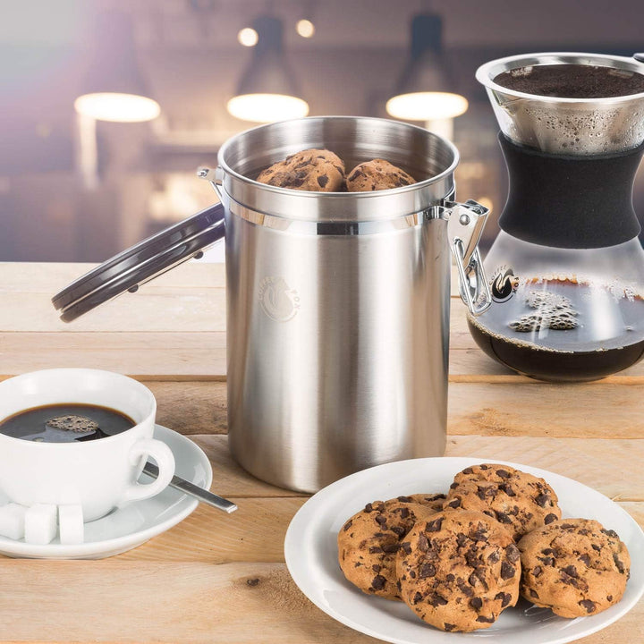Coffee Fox Vakuum Kaffeedose Teedose Vorratsdose - Vorratsbehälter Vakuumdose mit Aroma-Deckel Luftd