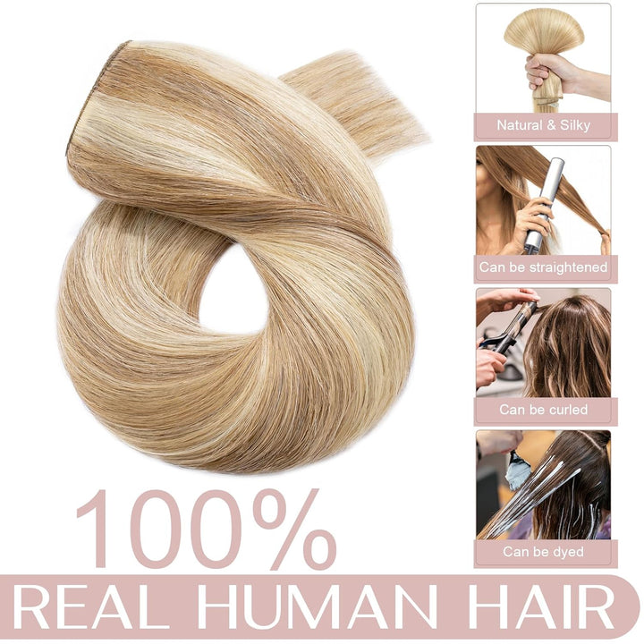 SEGO Haarverlängerungen Clip in Extensions DICKER 7A 100% Echtes menschliches Haar 1 Teilig 5 Clips
