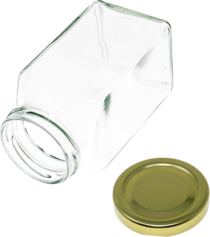 Lashuma Gewürzgläser Set 10 teilig, Joghurtgläser mit Deckel, leere Schraubgläser eckig 10er Set, 10
