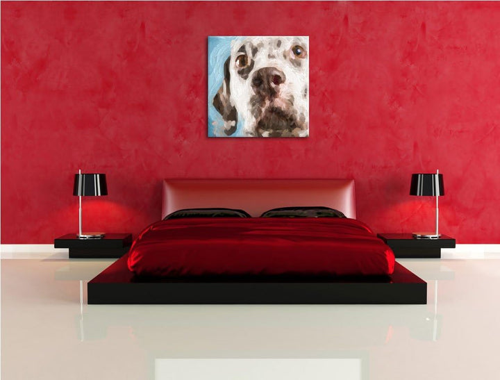 aufmerksamer Dalmatiner, Format: 70x70 auf Leinwand, XXL riesige Bilder fertig gerahmt mit Keilrahme