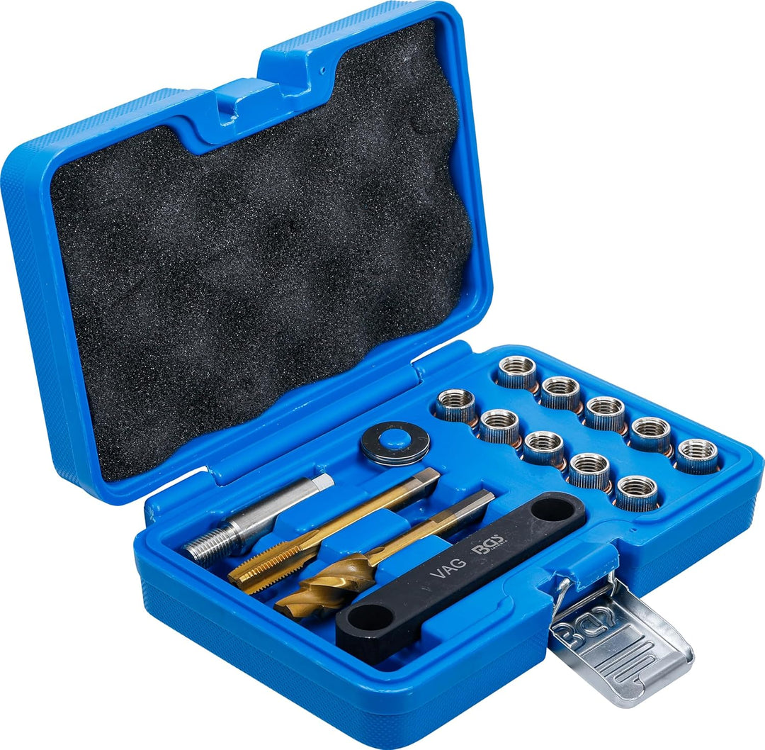 BGS 8408 | Reparatur-Satz für Bremsgewinde | 15-tlg. | für VAG | M12 x 1,5 mm | Bremssattel | Führun