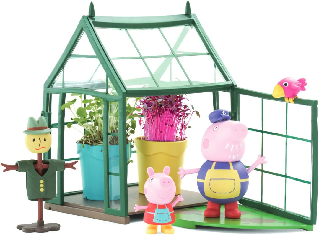TOOMIES E73339 Tomy Spielzeugset. Peppa Wutz Gewächshaus für Kinder zum selber Pflanzen. Set inkl. G