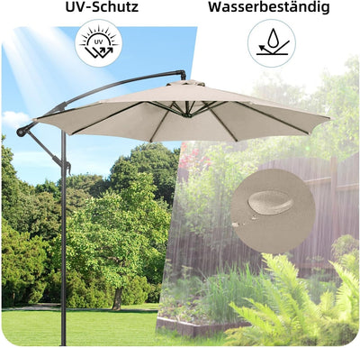 MENAYODA Sonnenschirm Ersatzbezug, Terrassenschirm Ersatzdach, 3 m Wasserdicht, Langlebig Sonnenschi