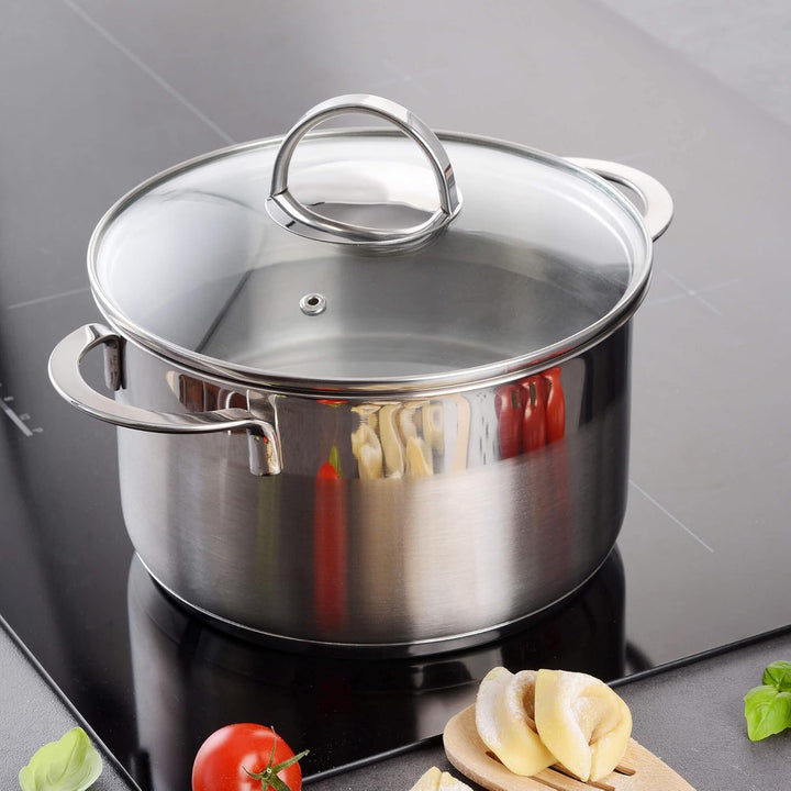 GRÄWE Kochtopf inkl. Glasdeckel, 3 l, Spülmaschinengeeignet, Topf für Induktion, Edelstahl, Ø 20 cm,