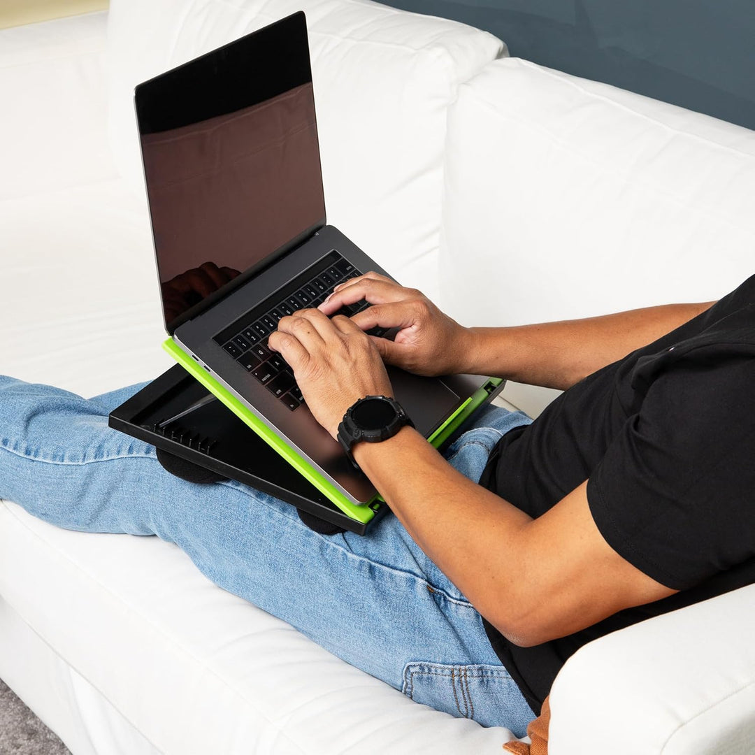 Mind Reader Laptop-Ständer, Betttablett, zusammenklappbar, Kissen, tragbar, Wohnheim, Kunststoff, 37