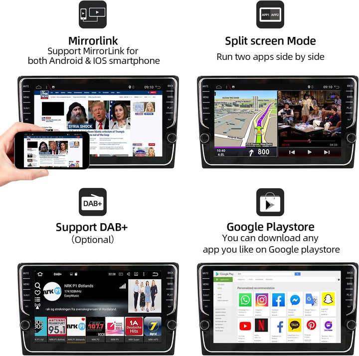 JOYX PX6 Android 10 Doppel Din Autoradio Mit GPS Navi -4G+64G - Rückfahrkamera KOSTENLOS - 10.1 Zoll