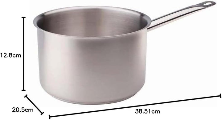 Pentole Agnelli Edelstahl 18/10 Kasserolle Hohe mit Griff 18 cm Stahl, 18 cm