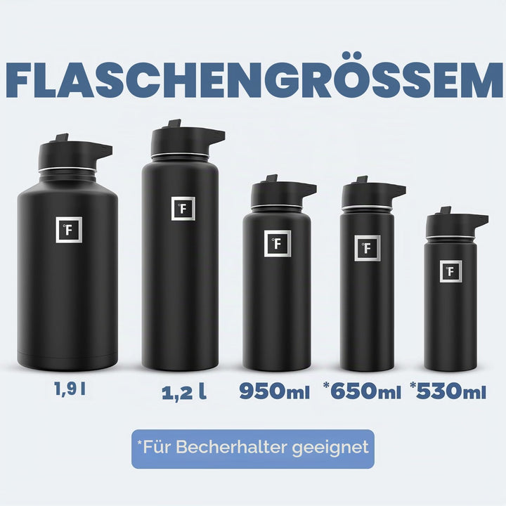 IRON °FLASK Sport-Trinkflasche - 680 ml, 3 Deckel (Strohhalmdeckel) - auslaufsicher, langlebig, dopp