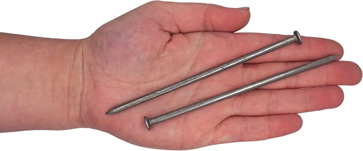(100 Stück) Kohlenstoffstahl 4,0 x 120 mm Konstruktionsnägel Flacher Rundkopf Mehrzweck Common Wire