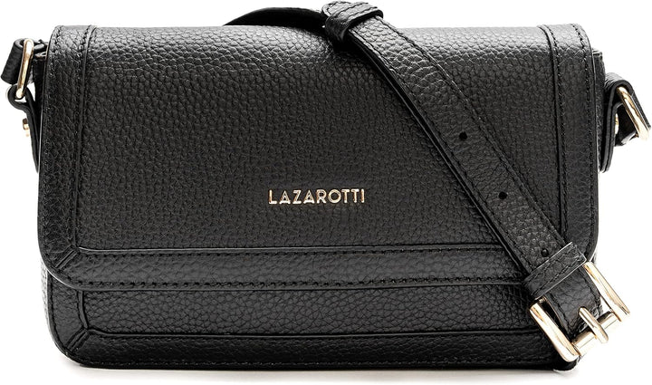 Lazarotti Bologna Leder Umhängetasche Damen | verstellbarer Schulterriemen | mittelgrosse Crossbody